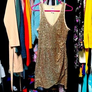 LIKE NEW: New Years Eve Gold Sequins Dress